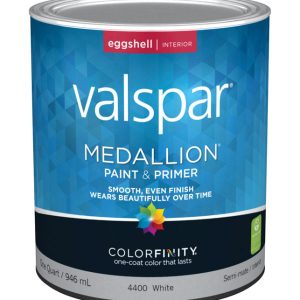 Valspar Medallion Eggshell White Paint and Primer Interior 1 qt