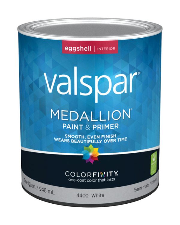 Valspar Medallion Eggshell White Paint and Primer Interior 1 qt