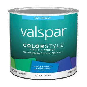 Valspar Color Style Flat White White Base Paint and Primer Interior 1 qt