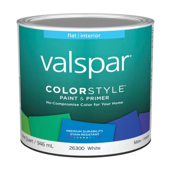 Valspar Color Style Flat White White Base Paint and Primer Interior 1 qt
