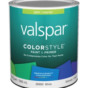 Valspar Color Style Satin White White Base Paint and Primer Interior 1 qt