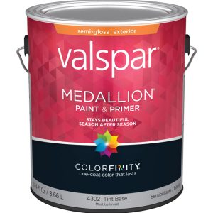 Valspar Medallion Semi-Gloss White Paint and Primer in One Exterior 1 gal