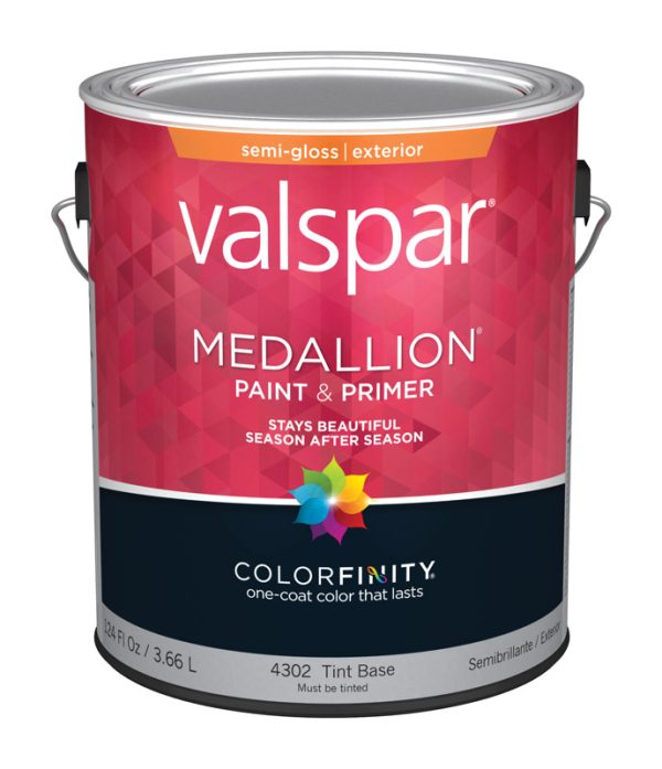 Valspar Medallion Semi-Gloss White Paint and Primer in One Exterior 1 gal
