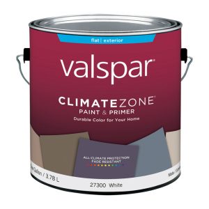 Valspar Climate Zone Flat White Paint and Primer in One Exterior 1 gal