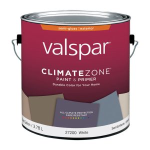 Valspar Climate Zone Semi-Gloss White Paint and Primer in One Exterior 1 gal