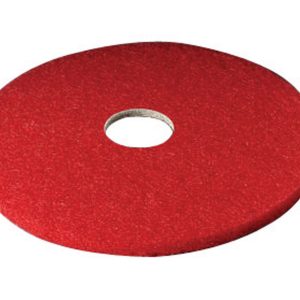 3M Scotch-Brite 20 in. D Non-Woven Natural/Polyester Fiber Floor Pad Red