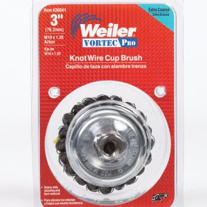 Weiler Vortec Pro 3 in. D X M10 x 1.25 Knotted Steel Cup Brush 14000 rpm 1 pc