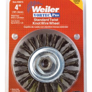 Weiler Vortec Pro 4 in. Twisted Wire Wheel Brush Carbon Steel 20000 rpm 1 pc