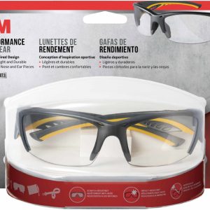 3M Anti-Fog Modern/Sleek Impact-Resistant Safety Glasses Clear Lens Gray/Yellow Frame 1 pc