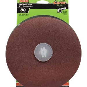 Gator 7 in. Aluminum Oxide Center Mount Fiber Disc 80 Grit Coarse 3 pk