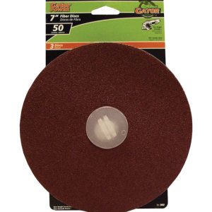 Gator 7 in. Aluminum Oxide Center Mount Fiber Disc 50 Grit Coarse 3 pk