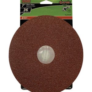 Gator 7 in. Aluminum Oxide Center Mount Fiber Disc 36 Grit Extra Coarse 3 pk