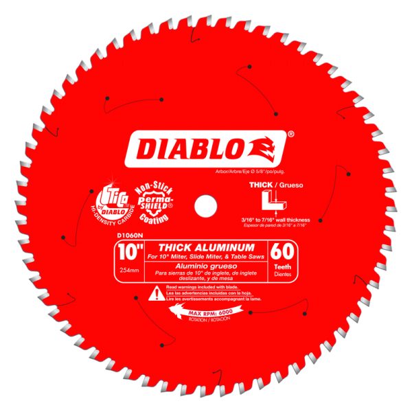 Diablo 10 in. D X 5/8 in. Carbide Circular Saw Blade 60 teeth 1 pc