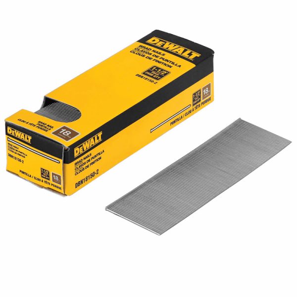 DEWALT 1-1/2 in. 18 Ga. Straight Strip Coated Brad Nails 2500 pk