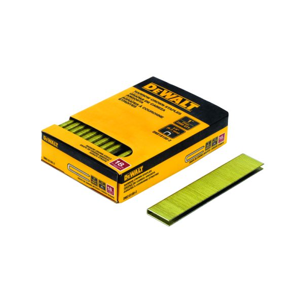 DEWALT 1/4 in. W X 1 in. L 18 Ga. Narrow Crown Finish Staples 2500 pk