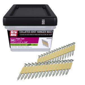 Grip-Rite 1-1/2 in. 9 Ga. Angled Strip Hot-Dip Galvanized Joist Hanger Nails 33 deg 1000 pk