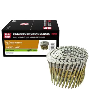 Grip-Rite 2-3/16 in. Wire Coil Hot-Dip Galvanized Siding Nails 15 deg 3000 pk