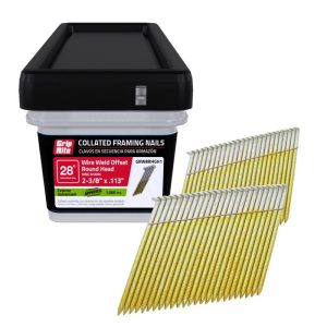 Grip-Rite 2-3/8 in. Angled Strip Hot-Dip Galvanized Framing Nails 28 deg 1000 pk