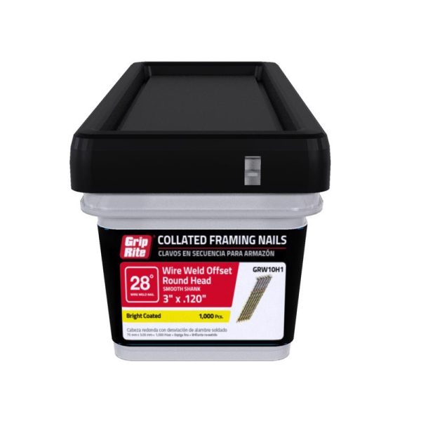 Grip-Rite 3 in. Angled Strip Bright Framing Nails 28 deg 1000 pk