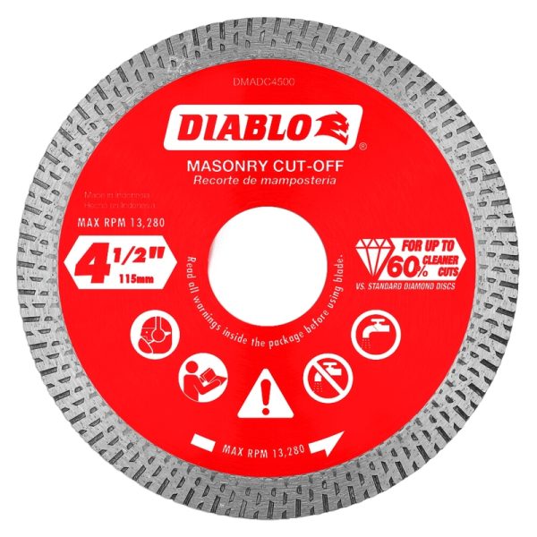Diablo 4-1/2 in. D X 7/8 in. Diamond Continuous Rim Masonry Cut-Off Disc