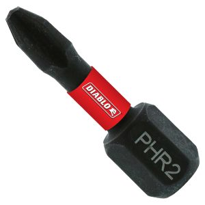 Diablo Phillips Reduced #2 X 1 in. L Driver Bit Black Oxide 2 pk
