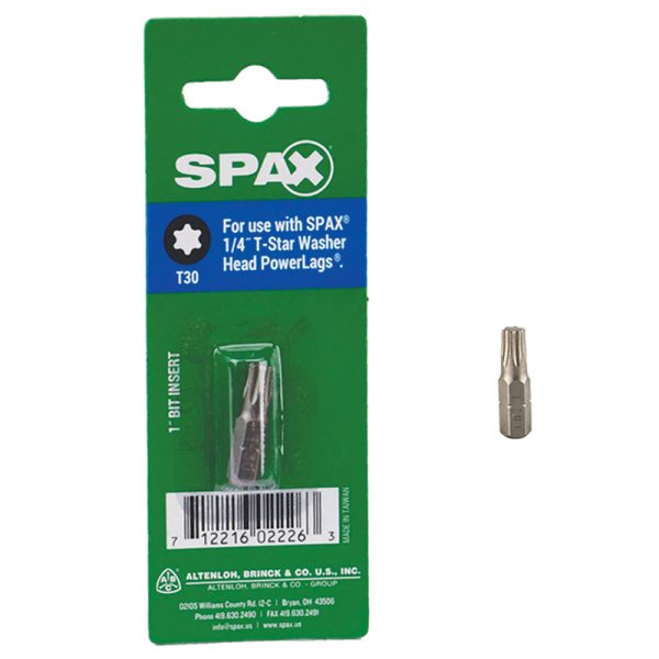 Spax T-Star Washer T30 X 1 in. L Driver Bit Steel 1 pc