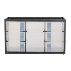Stanley 14.25 in. W X 8.25 in. H X 6 in. D Bin System Polypropylene 9 compartments Black/Clear