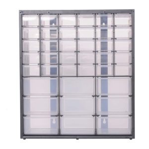 Stanley 14.38 in. W X 16.13 in. H X 6.125 in. D Bin System Polypropylene 39 compartments Black/Clear