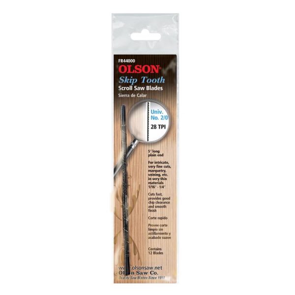 Olson 5 in. Carbon Steel Scroll Saw Blade 28 TPI 12 pk