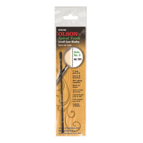 Olson 5 in. Carbon Steel Scroll Saw Blade 46 TPI 12 pk