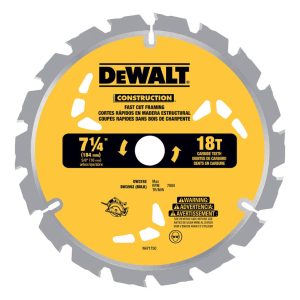 DeWalt 7-1/4 in. D X 5/8 in. Carbide Circular Saw Blade 18 teeth 1 pk