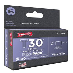 Arrow T30 1/2 in. W X 1/4 in. L 22 Ga. Wide Crown Thin Wire Staples 5040 pk