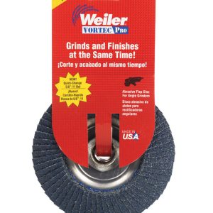 Weiler Vortec Pro 4-1/2 in. D X 5/8 in. Zirconia Type 29 Flap Disc 36 Grit 1 pc