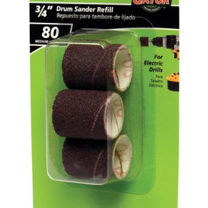 Gator 0.5 in. D X 3/4 in. L Aluminum Oxide Abrasive Sleeve Refill 80 Grit Medium 3 pc