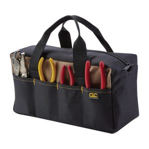 CLC 5.5 in. W X 6 in. H Polyester Tool Tote 8 pocket Black/Tan 1 pc