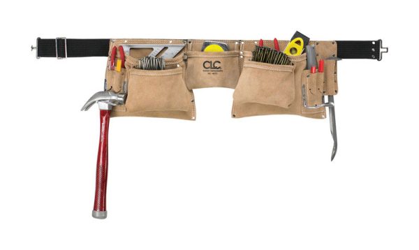 CLC Heavy Duty 12 pocket Leather/Suede Construction Apron Brown 1 pk