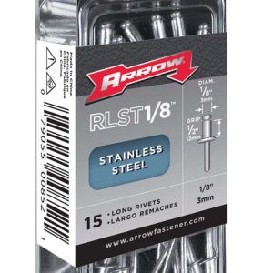 Arrow 1/8 in. D X 1/2 in. Stainless Steel Long Rivets Silver 15 pk