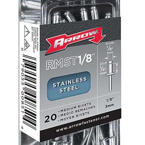 Arrow 1/8 in. D X 1/4 in. Stainless Steel Rivets Silver 20 pk
