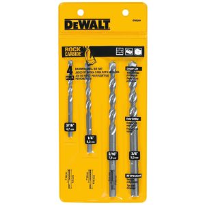 DeWalt 3 in. L Carbide Tipped Percussion Drill Bit Set 4 pc