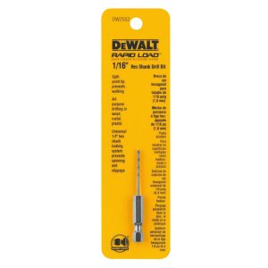 DeWalt Rapid Load 1/16 in. X 3 in. L High Speed Steel Drill Bit 1 pc