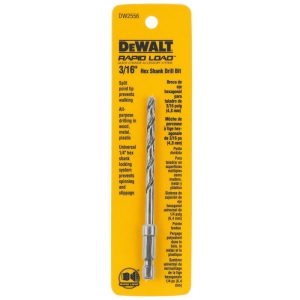 DeWalt Rapid Load 3/16 in. X 4 in. L High Speed Steel Drill Bit 1 pc