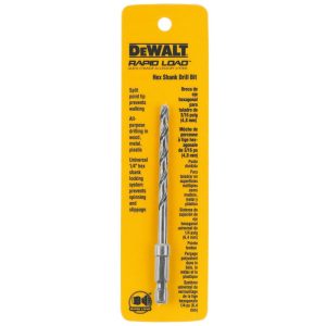 DeWalt Rapid Load 1/4 in. X 4 in. L High Speed Steel Drill Bit 1 pc