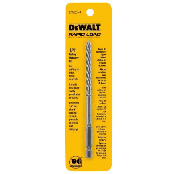 DeWalt 1/4 in. X 7 in. L Carbide Tipped Drill Bit 1 pc