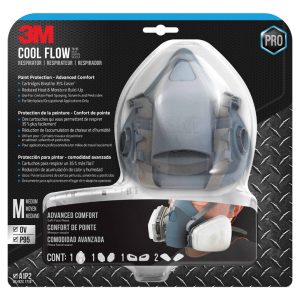 3M P95 Paint Project Half Face Respirator Valved Multicolored M 1 pc