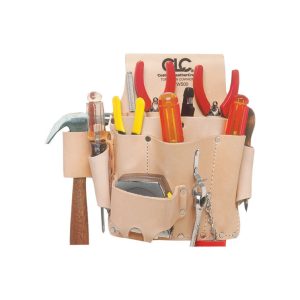 CLC 8 pocket Leather Electrician's Pouch 11.3 in. L X 11.3 in. H Tan