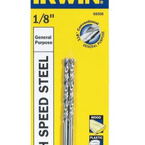 Irwin 1/8 in. X 2-3/4 in. L High Speed Steel Drill Bit 2 pk