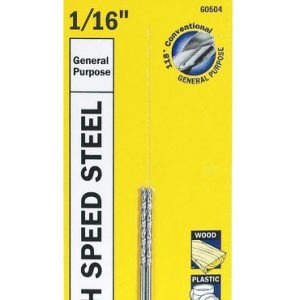 Irwin 1/16 in. X 1-7/8 in. L High Speed Steel Drill Bit 2 pk