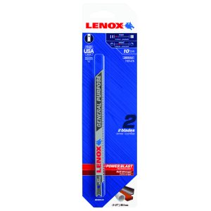 Lenox 5 -1/4 in. Bi-Metal U-Shank Wood, Metal, and Plastic Jig Saw Blade 10 TPI 2 pk