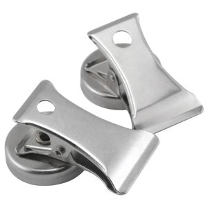 Magnet Source 1.8 in. L X 1 in. W Silver Clip Magnetic Clips 3 lb. pull 2 pc