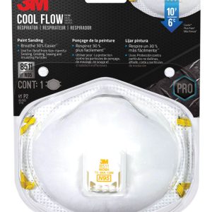 3M N95 Paint Sanding Cup Disposable Respirator Pro-Series Valved White One Size Fits All 1 pc